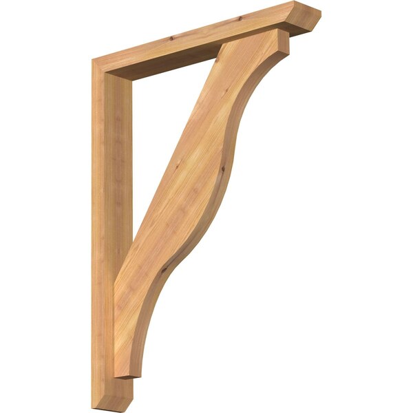 Ekena Millwork Funston Slat Smooth Bracket w/ Offset Brace, Western Red Cedar, 3 1/2"W x 22"D x 30"H BKT0402X22X30FST06SWR - main